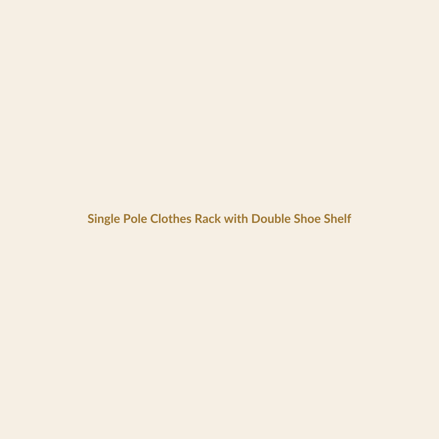 Single Pole Clothes Rack with Double Shoe Shelf